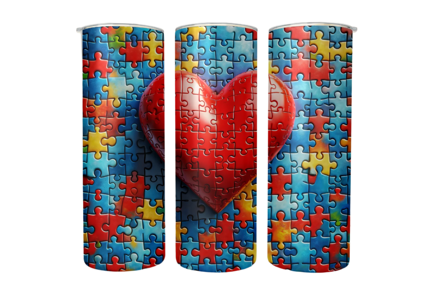 Heart Puzzle Stainless Steel Tumbler
