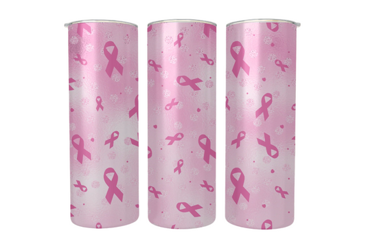 Pink Ribbons Stainless Steel Tumbler