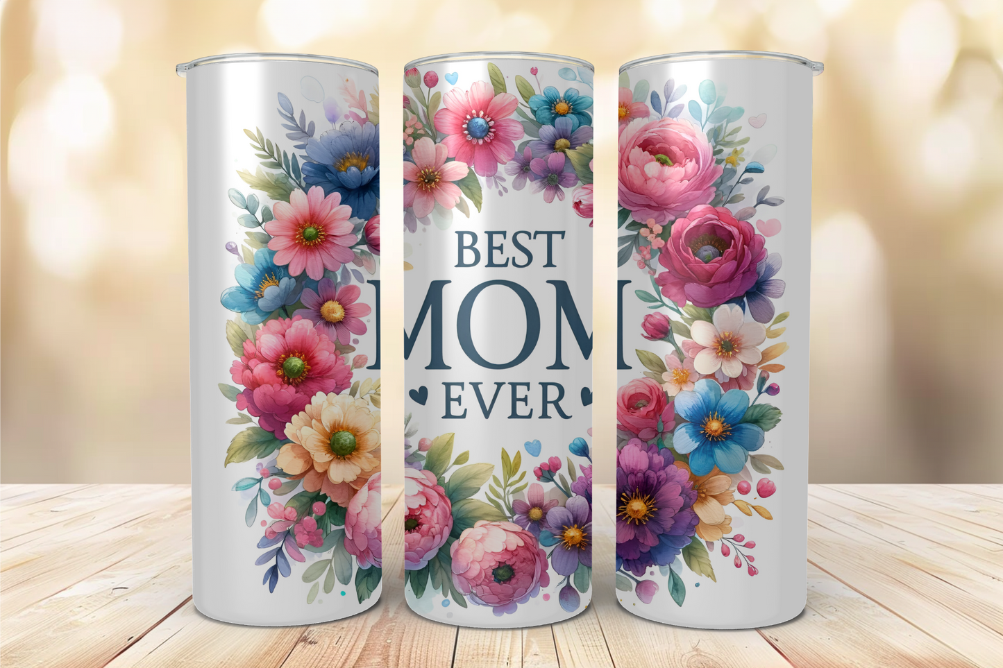 Floral Best Mom Ever Stainless Steel Tumbler